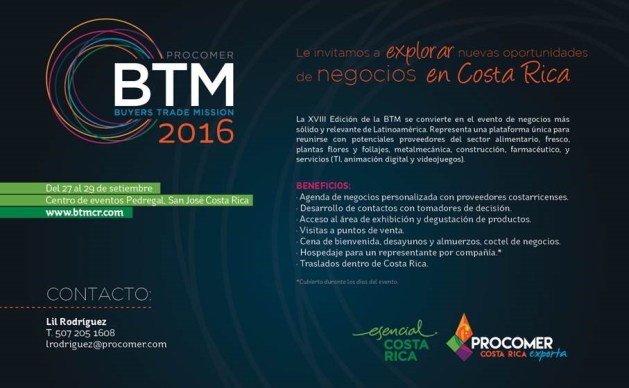 Buyers Trade Mission 2016. ¡Nuevas oportunidades de Negocios en Costa Rica!